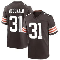 Cleveland Browns Youth Game Brown Team Color Jersey (31 Cade McDonald)