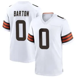 Cleveland Browns Youth Game White Jersey (0 Jackson Barton)