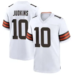 Cleveland Browns Youth Game White Jersey (10 Quinshon Judkins)