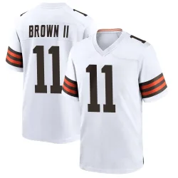 Cleveland Browns Youth Game White Jersey (11 Tony Brown II)