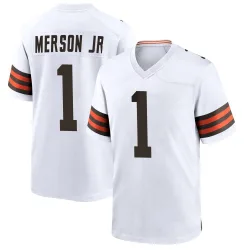 Cleveland Browns Youth Game White Jersey (1 Martin Emerson Jr.)