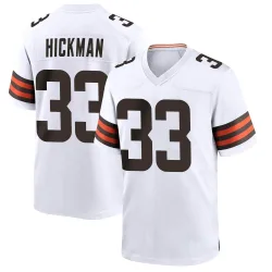 Cleveland Browns Youth Game White Jersey (33 Ronnie Hickman)