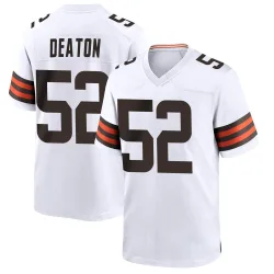 Cleveland Browns Youth Game White Jersey (52 Dawson Deaton)