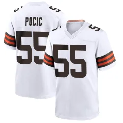 Cleveland Browns Youth Game White Jersey (55 Ethan Pocic)