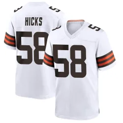 Cleveland Browns Youth Game White Jersey (58 Jordan Hicks)