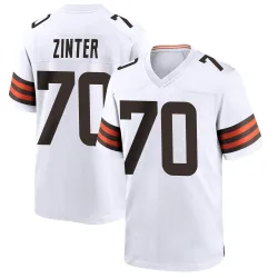 Cleveland Browns Youth Game White Jersey (70 Zak Zinter)