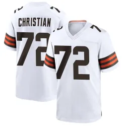 Cleveland Browns Youth Game White Jersey (72 Geron Christian)
