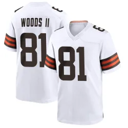 Cleveland Browns Youth Game White Jersey (81 Michael Woods II)