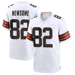 Cleveland Browns Youth Game White Jersey (82 Ozzie Newsome)