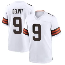 Cleveland Browns Youth Game White Jersey (9 Grant Delpit)