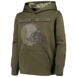 Cleveland Browns Youth Green 2018 Salute to Service Pullover Performance Hoodie