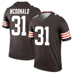 Cleveland Browns Youth Legend Brown Jersey (31 Cade McDonald)