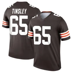 Cleveland Browns Youth Legend Brown Jersey (65 Dartanyan Tinsley)