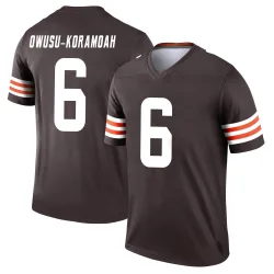 Cleveland Browns Youth Legend Brown Jersey (6 Jeremiah Owusu-Koramoah)