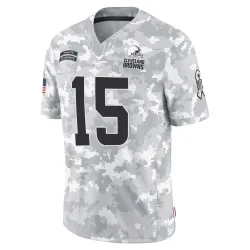 Cleveland Browns Youth Limited Arctic Camo 2024 Salute to Service Jersey (15 Joe Flacco)