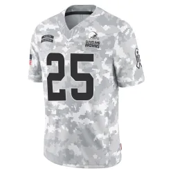 Cleveland Browns Youth Limited Arctic Camo 2024 Salute to Service Jersey (25 Nik Needham)