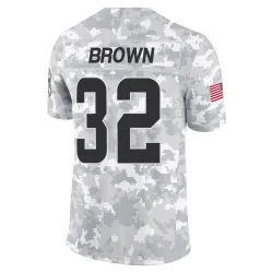 Cleveland Browns Youth Limited Arctic Camo 2024 Salute to Service Jersey (32 Jim Brown)