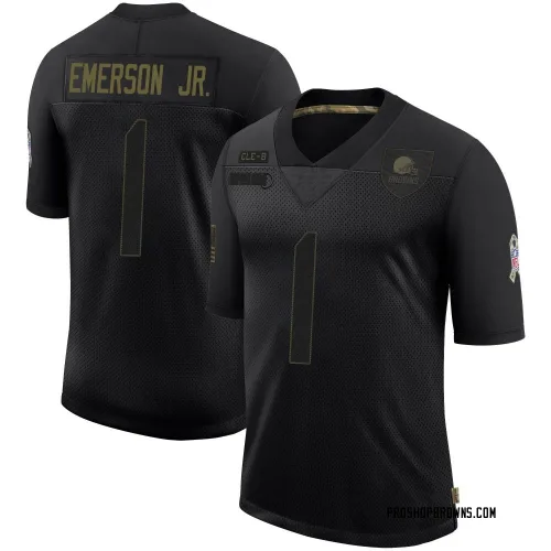 Cleveland Browns Youth Limited Black 2020 Salute To Service Jersey (1 Martin Emerson Jr.)
