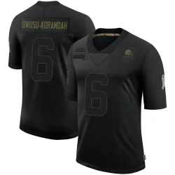 Cleveland Browns Youth Limited Black 2020 Salute To Service Jersey (6 Jeremiah Owusu-Koramoah)