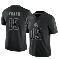 Cleveland Browns Youth Limited Black Reflective Jersey (19 Bernie Kosar)