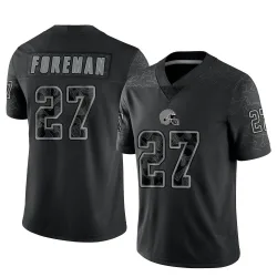 Cleveland Browns Youth Limited Black Reflective Jersey (27 D'Onta Foreman)