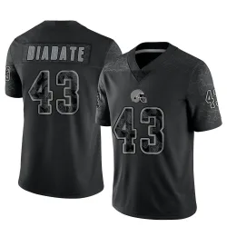 Cleveland Browns Youth Limited Black Reflective Jersey (43 Mohamoud Diabate)