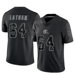 Cleveland Browns Youth Limited Black Reflective Jersey (64 Brady Latham)