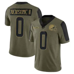 Cleveland Browns Youth Limited Olive 2021 Salute To Service Jersey (0 Greg Newsome II)
