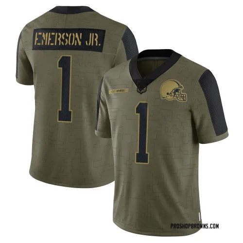 Cleveland Browns Youth Limited Olive 2021 Salute To Service Jersey (1 Martin Emerson Jr.)