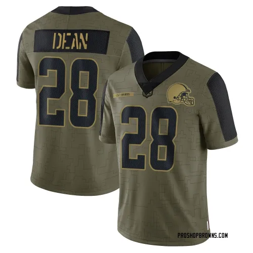 Cleveland Browns Youth Limited Olive 2021 Salute To Service Jersey (28 Trey Dean III)