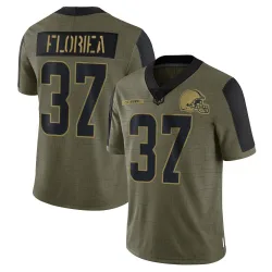 Cleveland Browns Youth Limited Olive 2021 Salute To Service Jersey (37 Luke Floriea)