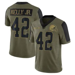 Cleveland Browns Youth Limited Olive 2021 Salute To Service Jersey (42 John Kelly Jr.)