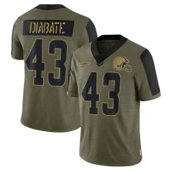 Cleveland Browns Youth Limited Olive 2021 Salute To Service Jersey (43 Mohamoud Diabate)