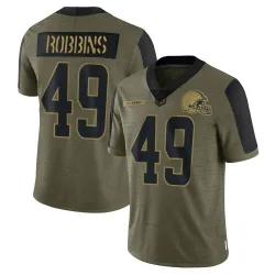 Cleveland Browns Youth Limited Olive 2021 Salute To Service Jersey (49 Aidan Robbins)