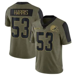 Cleveland Browns Youth Limited Olive 2021 Salute To Service Jersey (53 Nick Harris)