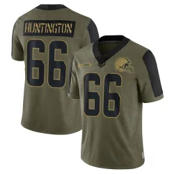 Cleveland Browns Youth Limited Olive 2021 Salute To Service Jersey (66 Adin Huntington)
