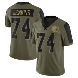 Cleveland Browns Youth Limited Olive 2021 Salute To Service Jersey (74 Teven Jenkins)