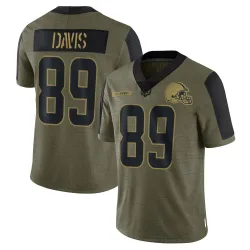 Cleveland Browns Youth Limited Olive 2021 Salute To Service Jersey (89 Kaden Davis)