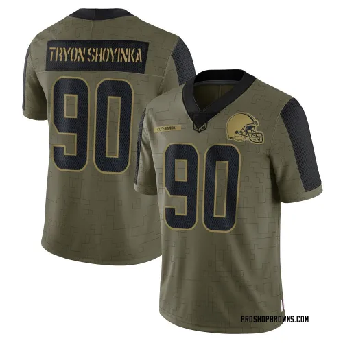 Cleveland Browns Youth Limited Olive 2021 Salute To Service Jersey (90 Joe Tryon-Shoyinka)