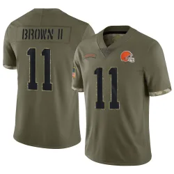 Cleveland Browns Youth Limited Olive 2022 Salute To Service Jersey (11 Tony Brown II)