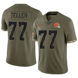 Cleveland Browns Youth Limited Olive 2022 Salute To Service Jersey (77 Wyatt Teller)