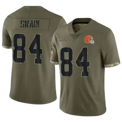 Cleveland Browns Youth Limited Olive 2022 Salute To Service Jersey (84 Geoff Swaim)