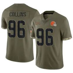 Cleveland Browns Youth Limited Olive 2022 Salute To Service Jersey (96 Maliek Collins)