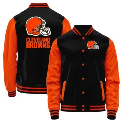 Cleveland Browns Youth Orange Black Full-Snap Jacket